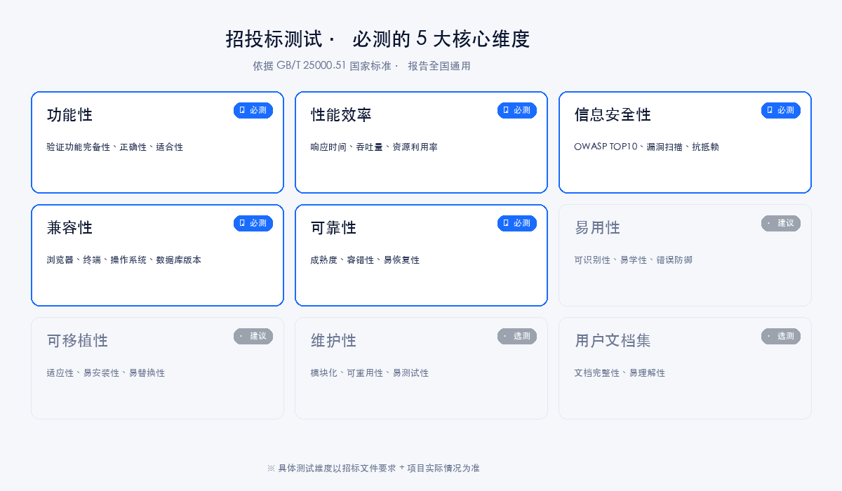 招投标测试必测的 5 大核心维度