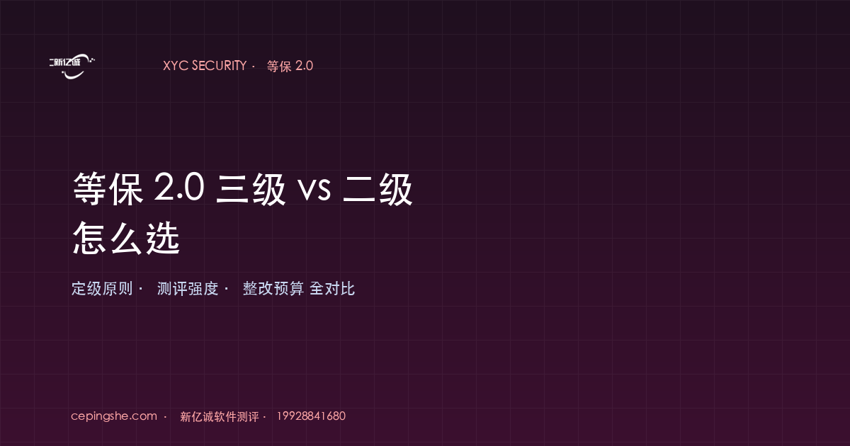 等保 2.0 三级 vs 二级 — 怎么选（完整对照与定级决策路径）