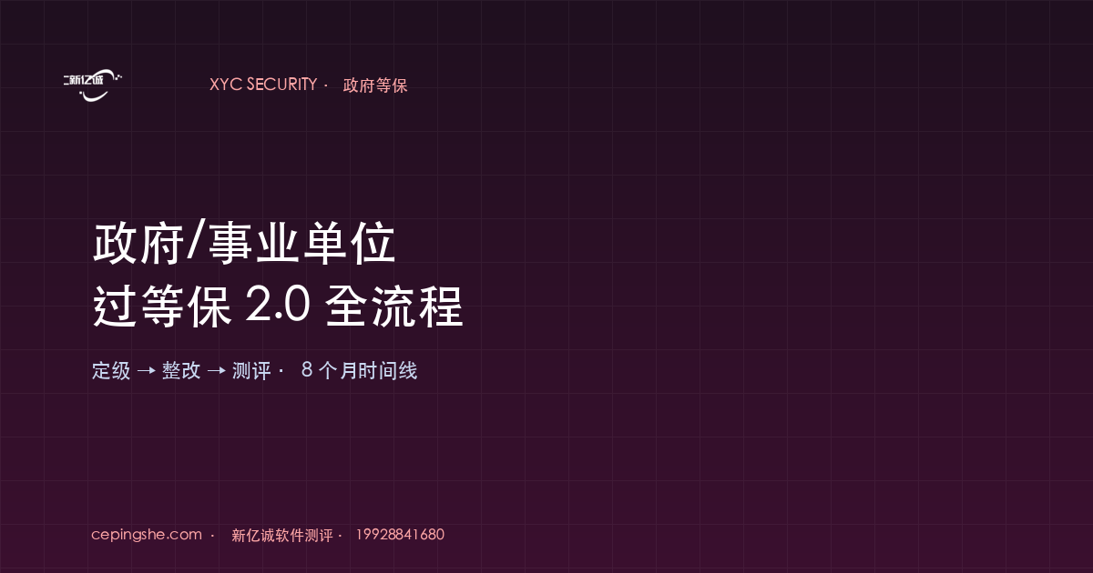 政府/事业单位过等保 2.0 全流程（1–3 个月时间线与预算参考）
