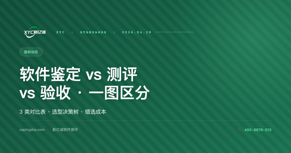 软件鉴定 vs 软件测评 vs 软件验收 · 何时该选哪个（一图区分）